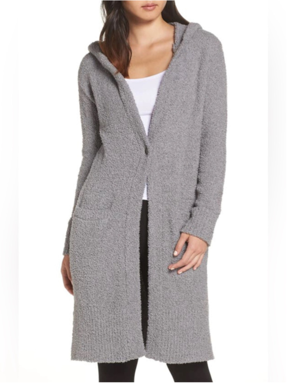 UGG Judith Women's Hooded Long Cardigan Sweater - Gray XS Small